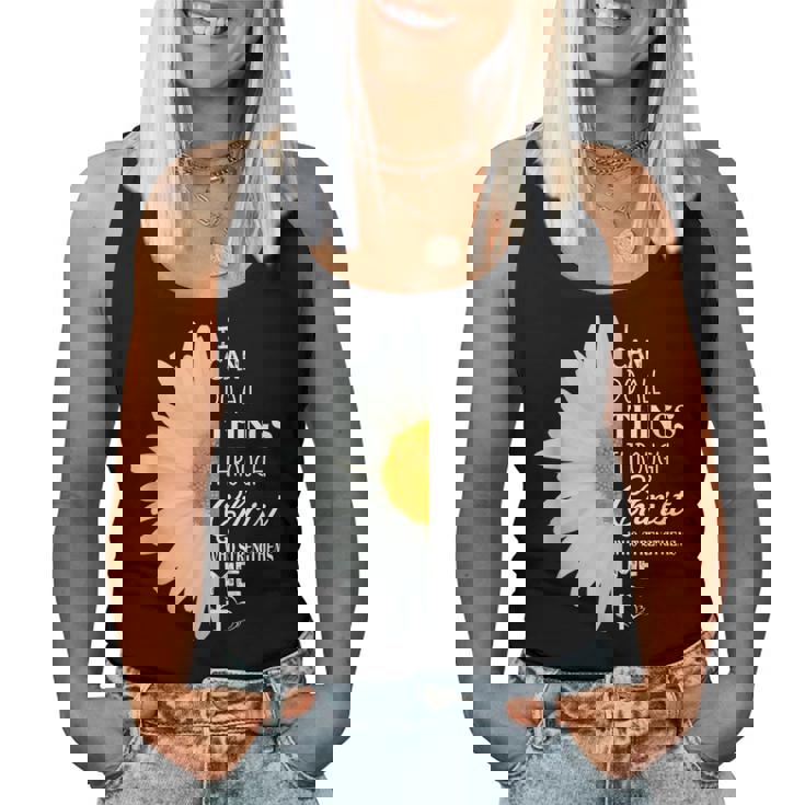 Christian Inspirational Christ Whotrengthens Me レディースタンクトップ