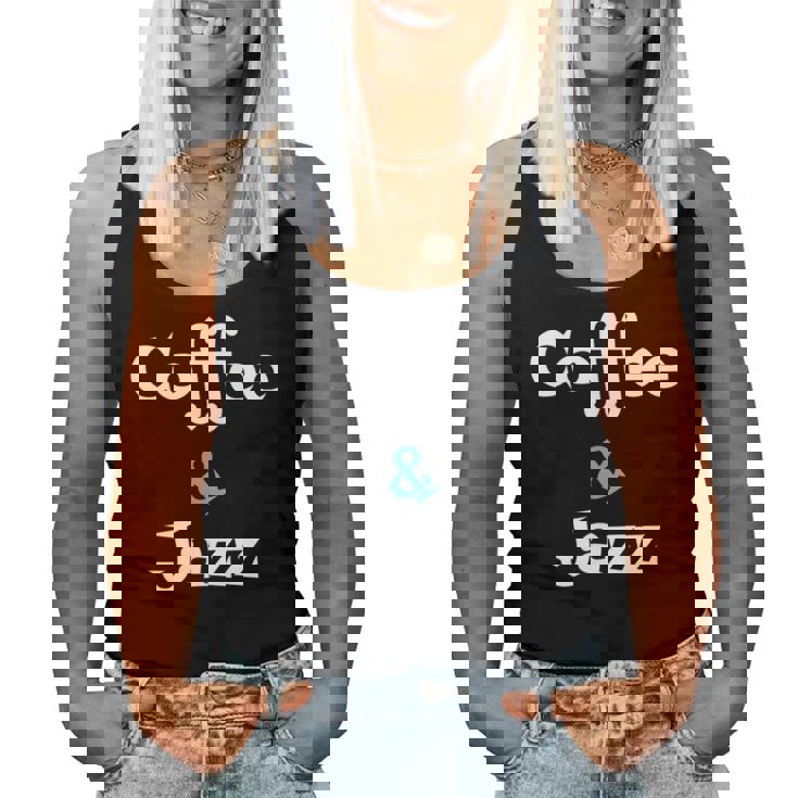 Coffee & Jazz シャツ ユニセックス コーヒー愛好家 ジャズ レディースタンクトップ