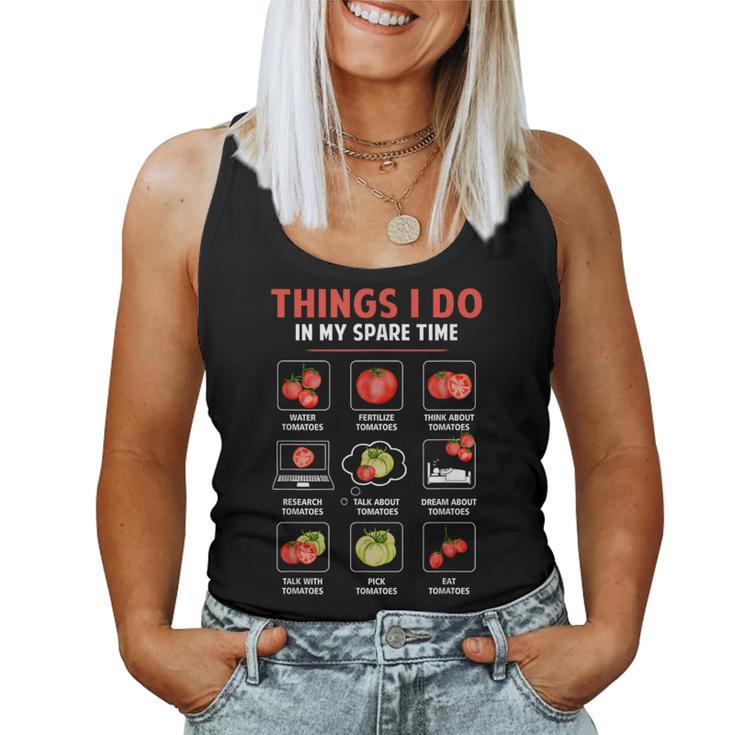 Cosas Que Hago En Mi Tiempo Libre Tomates Jardinería Amante De Las Plantas Camiseta sin mangas para mujer