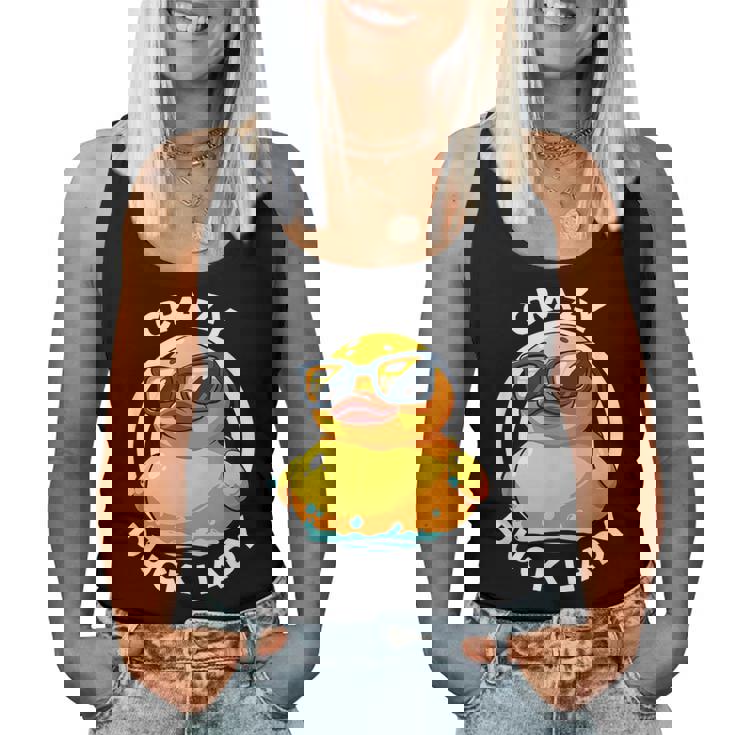 Crazy Duck Lady キュート アヒル ママ アヒルの所有者 面白い I Love Ducks レディースタンクトップ