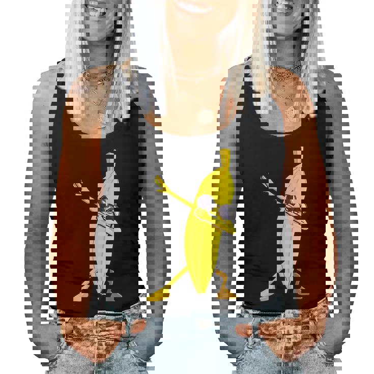 Dabbing バナナ ハワイアン トロピカル フルーツ好き 男性 女性 キッズ レディースタンクトップ