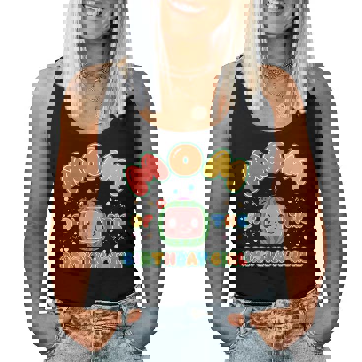 Dad And Mom Of The Birthday Girl Melon Family Matching Women Tank Top