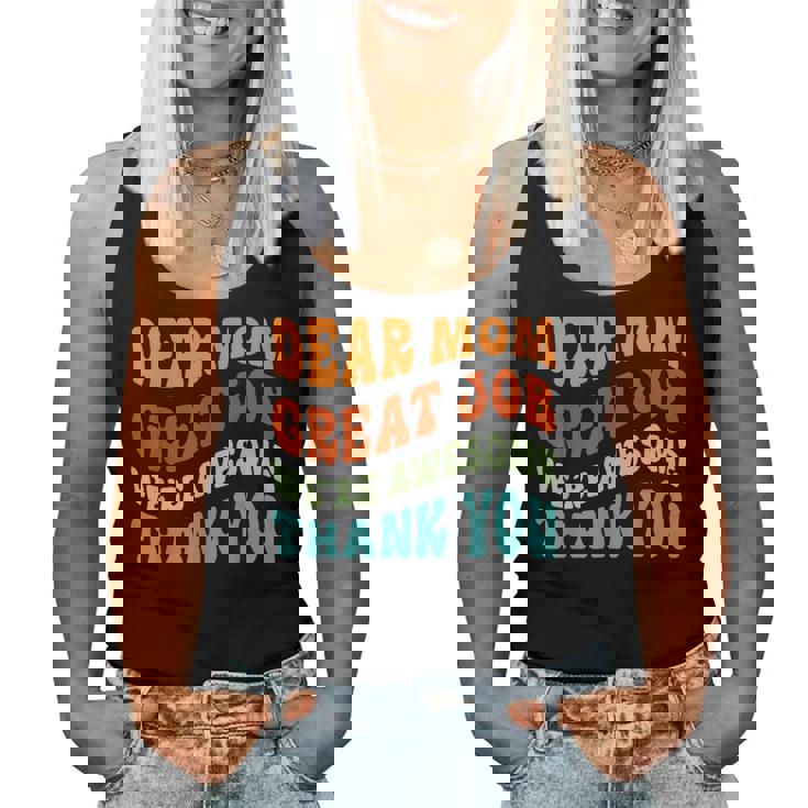 Dear Mom Great Job We're Awesome Thank You Retro Women Tank Top