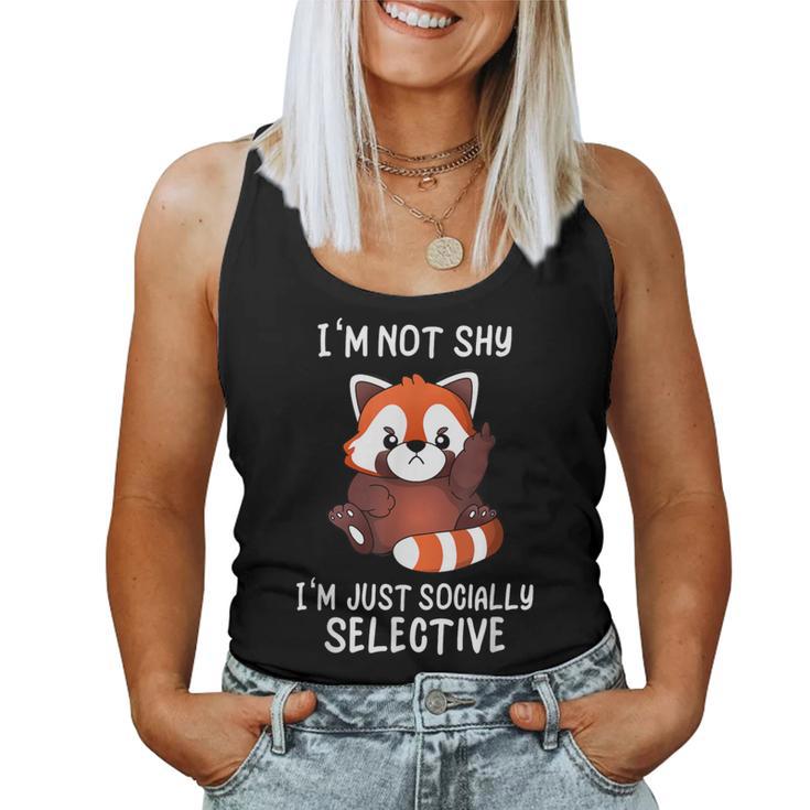 Déclaration D'humour Antisocialocialementélectif Mignon Panda Rouge Débardeur pour femme