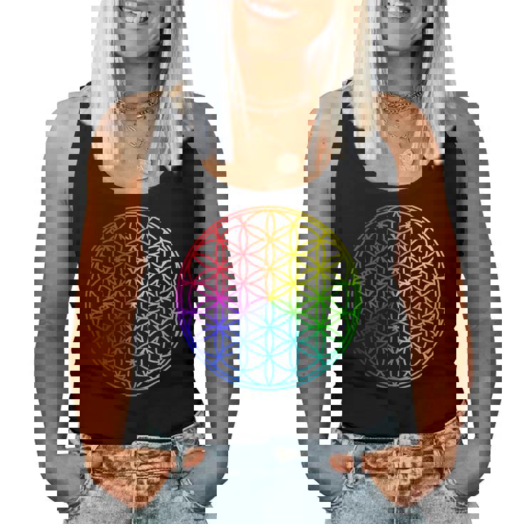 Flower Of Lifeacred Geometry Yogaフラワーオブライフ神聖幾何学瞑想ヨガ レディースタンクトップ