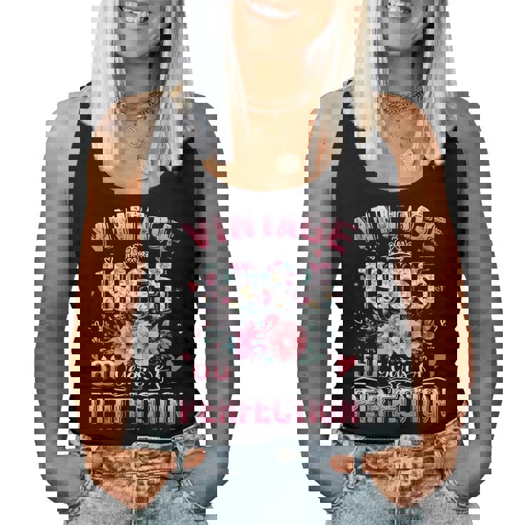 60Th B-Dayintage 1965 Floral 60 Years Of Perfection レディースタンクトップ