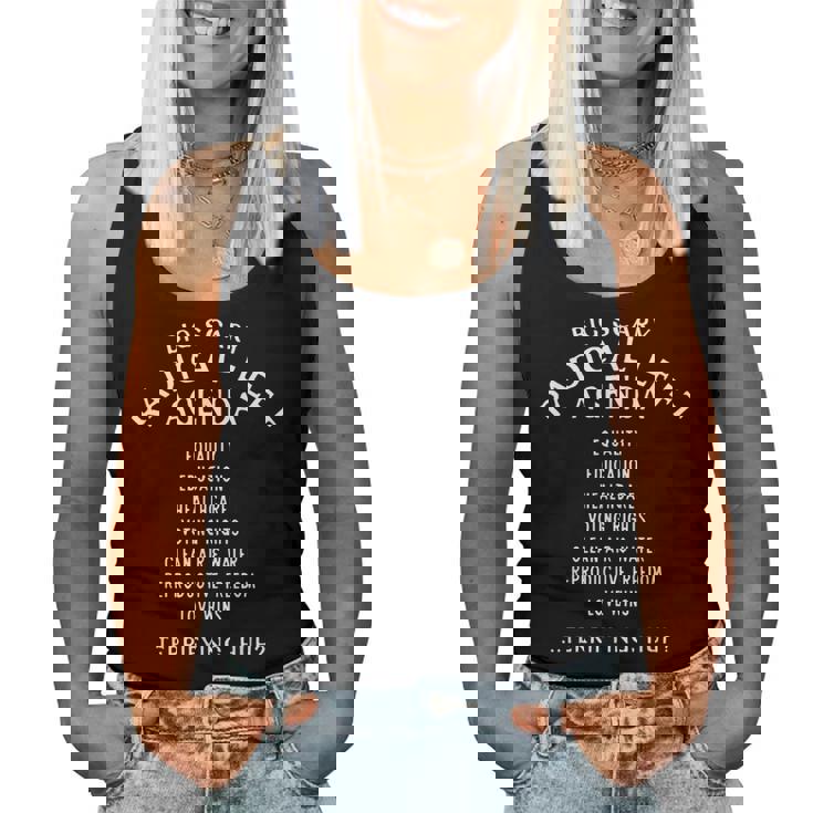 Big Scary Radical Left Agenda Sarcastic Women Tank Top