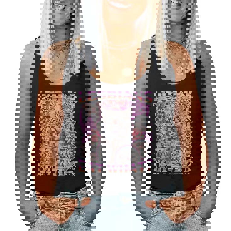 Gay Pride Lesbians Eat What Wlw Queer Lgbtq Cat Saying Women Women Tank Top