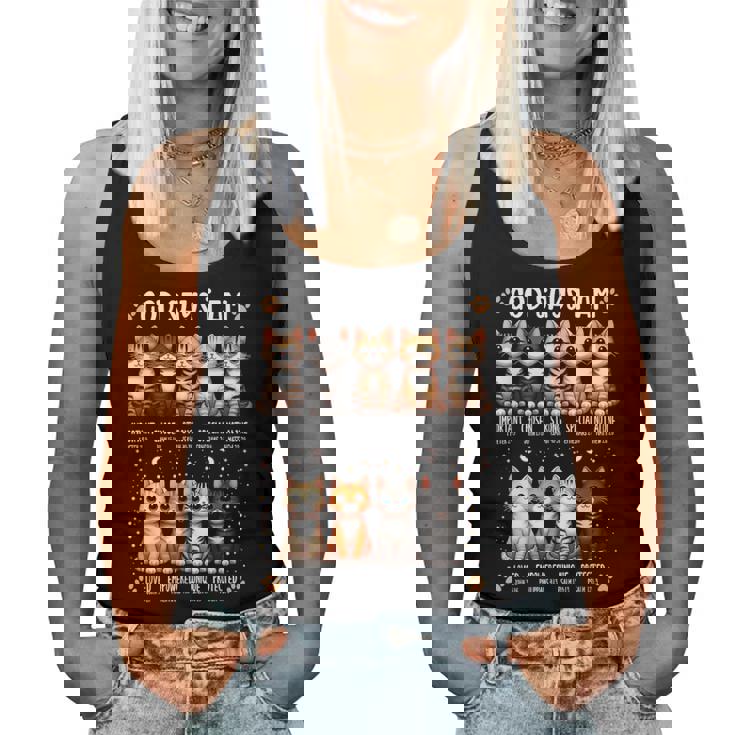 Godays I Am Christian 聖書詩 猫好き クリスチャン レディースタンクトップ