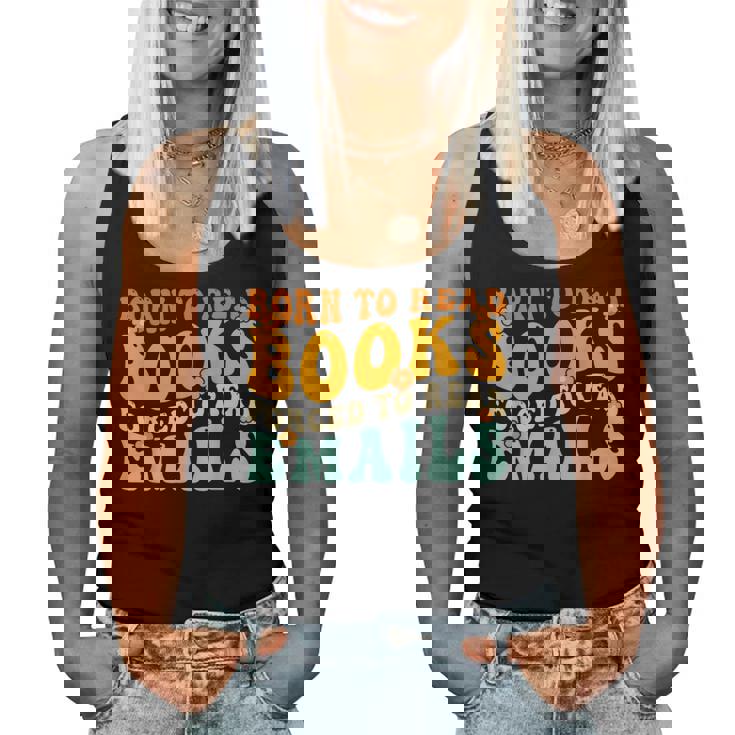 Groovy Born To Read 本 強制的に読む メール 読書 レディースタンクトップ