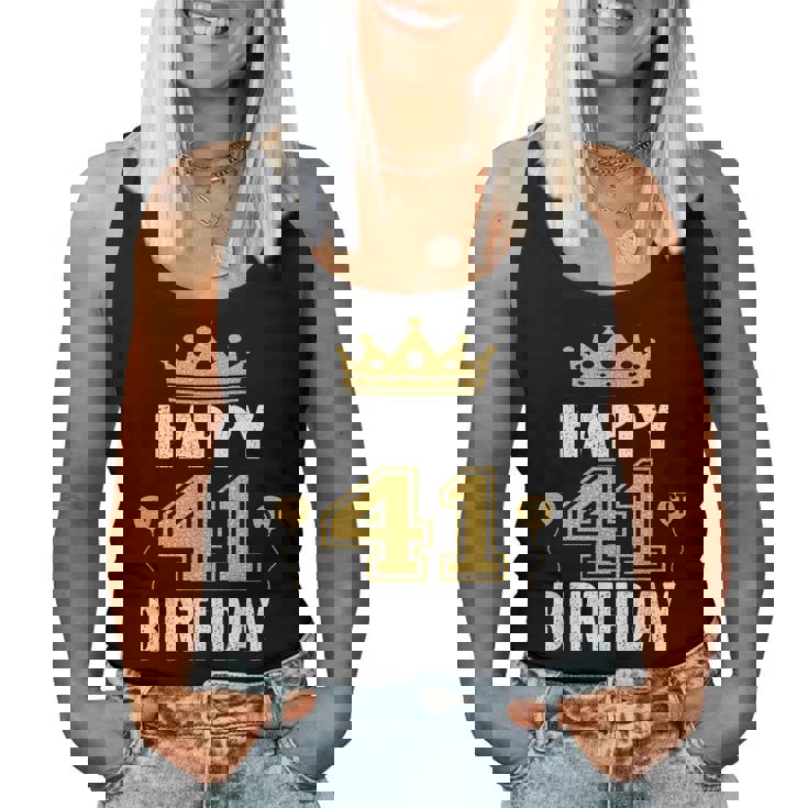 Happy 41St Birthday アイデア 41歳の男性と女性に レディースタンクトップ