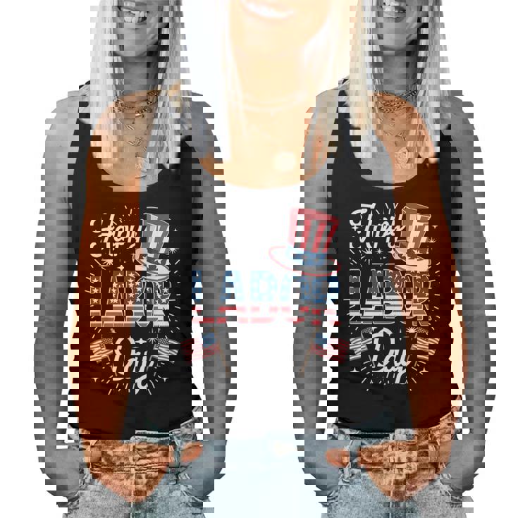 Happy Labor Day Patriotic Union Workers Usa Flag Women Women Tank Top