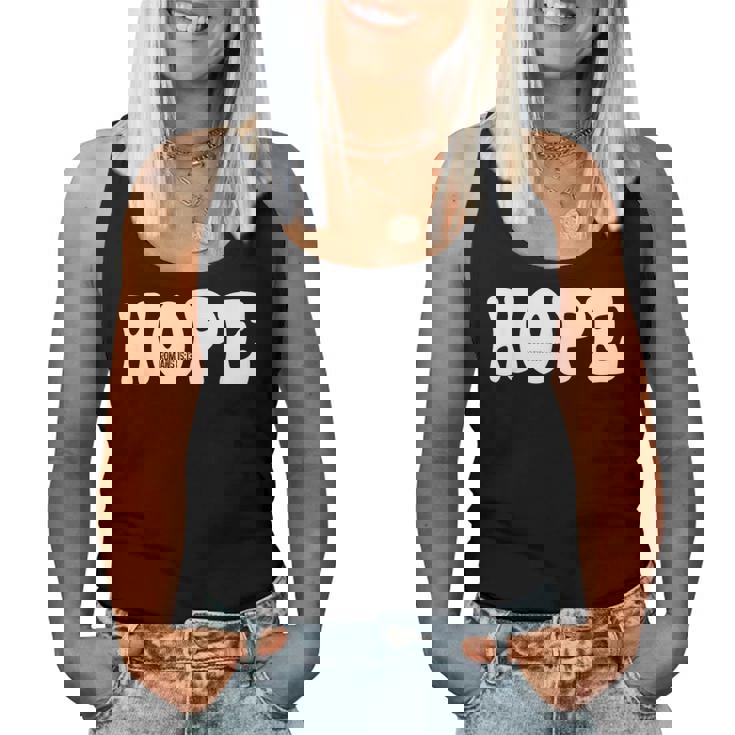 Hope Romans 15 13 レトロ グルービー 面白い クリスチャン 信仰 聖書 J レディースタンクトップ