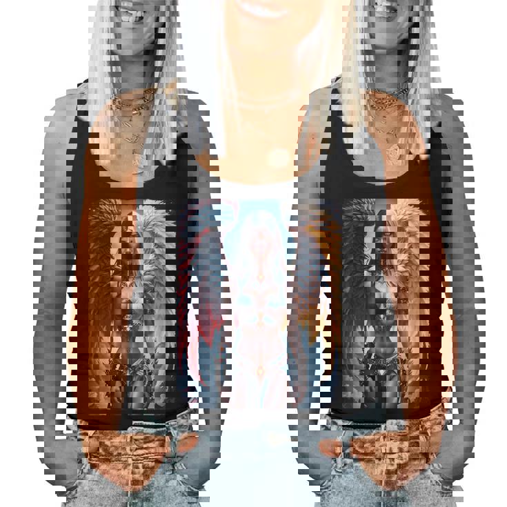 Hot Girl On 男性用 ハーフエンジェル&ハーフデーモンガール レディースタンクトップ