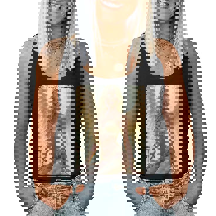 Hot Girl On 男性用 セクシーな天使の座り グランジ レディースタンクトップ