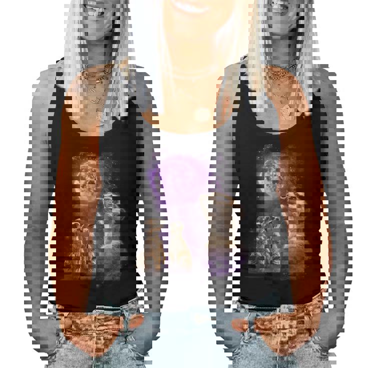 Howling At The Moon シャツ 面白いミーアキャットシャツ ミーアキャット レディースタンクトップ