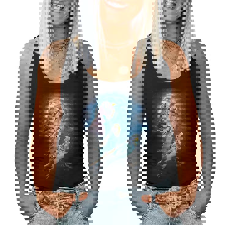 Howling At The Moon シャツ インコシャツ ファニーセキセイインコシャツ レディースタンクトップ