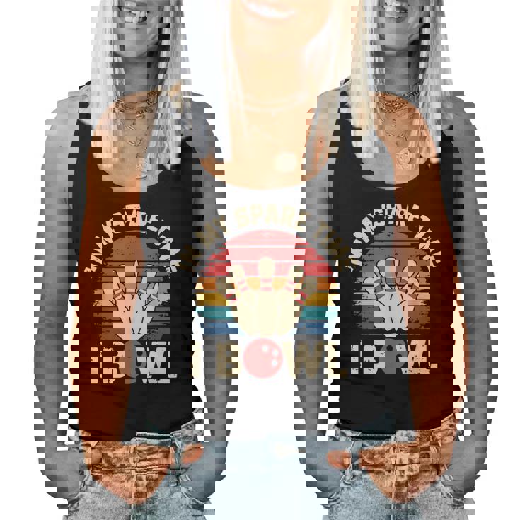 In Mypare Time I Bowl レトロ ボウリング ボウラー レディースタンクトップ