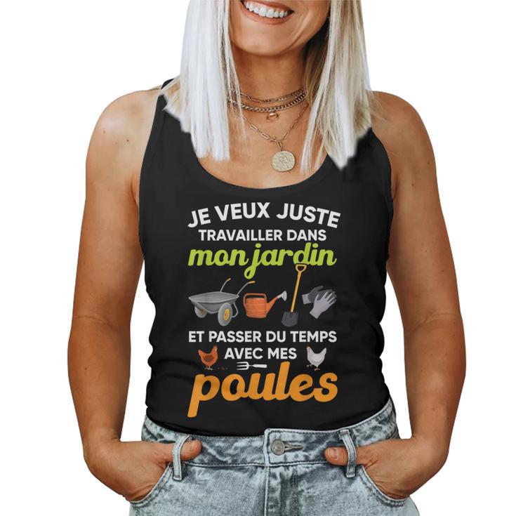 Jardin Et Poules Humour Cadeau Homme Jardin Retraite Débardeur pour femme