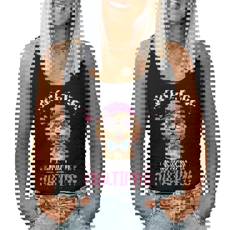 Just Mom Who Loves Her Maltipooママ レディースタンクトップ