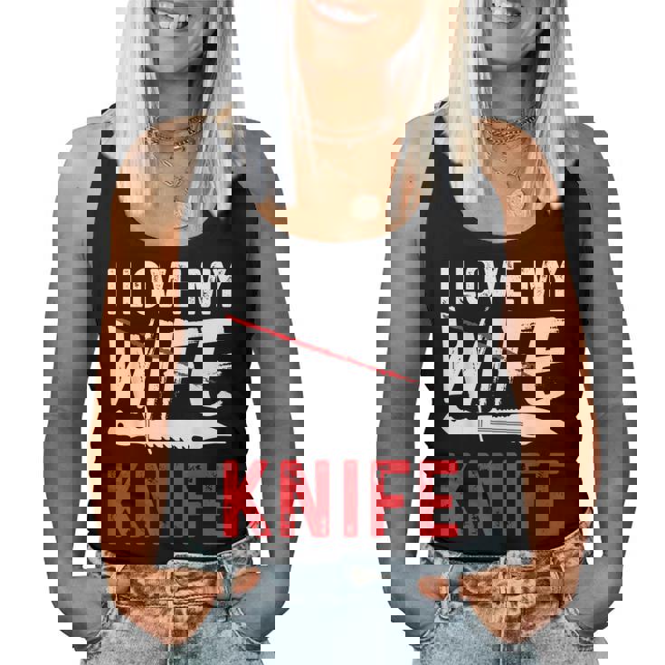 メンズ Knife Collector I Love My Wife ナイフ レディースタンクトップ