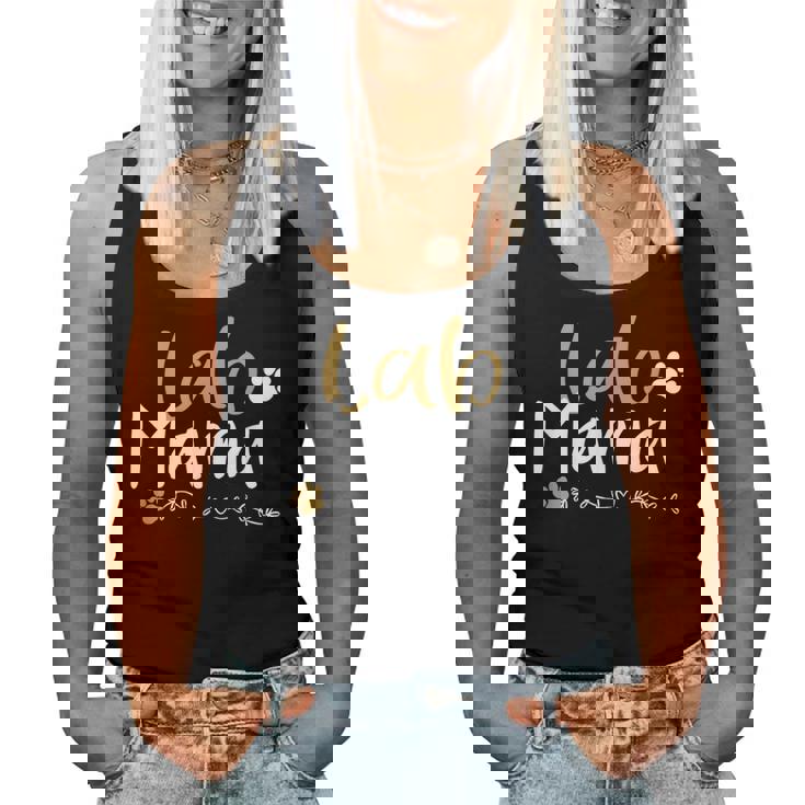 Lab Mom Lab Mama ラブラドールレトリバー シャツ かわいいペット愛好家 犬 レディースタンクトップ