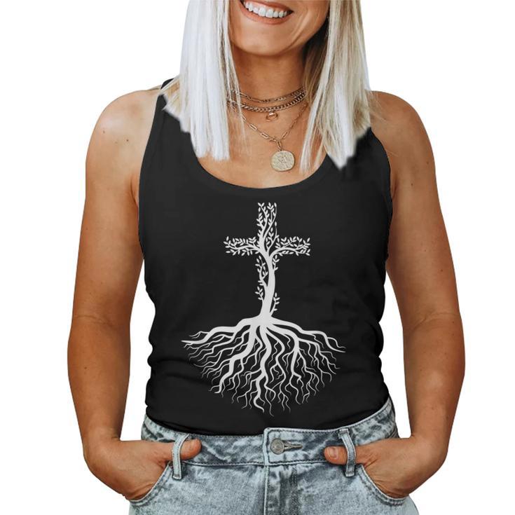 Las Raíces De La Fe En Jesús Run Deep Christian Camiseta sin mangas para mujer
