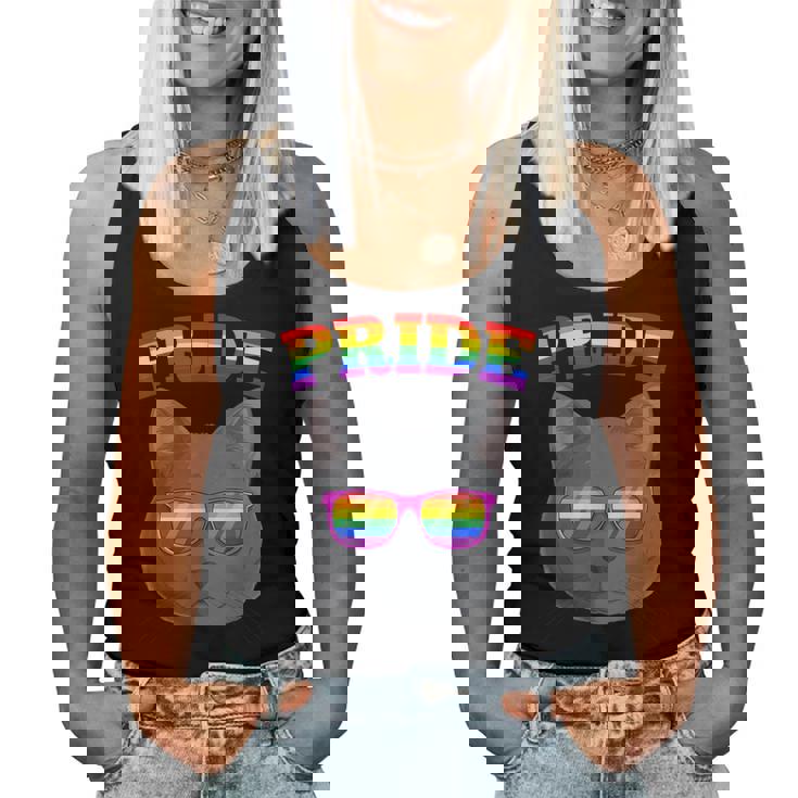 Lgbt Britishhorthair Cat Gay Pride Rainbow Lgbtq Kitty レディースタンクトップ