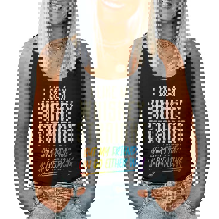 Like My Whiskeytraight Friends Lgbtq Gay Pride Proud Ally レディースタンクトップ