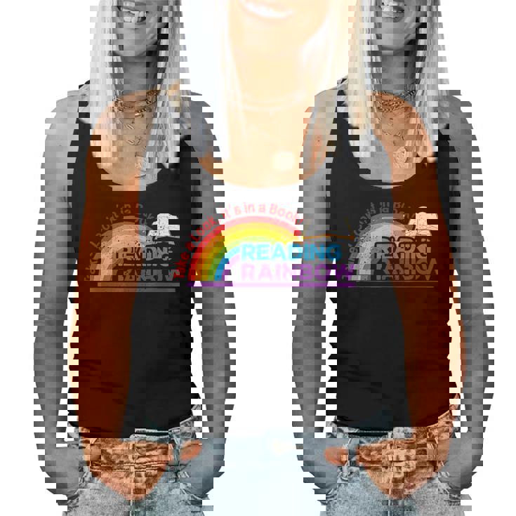 Take A Look It's In A Book Reading Book Vintage Rainbow Women Tank Top
