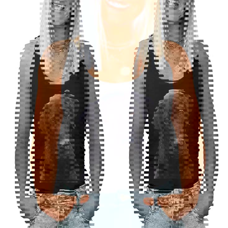 Love Is Labrador Retriever シャツ ブラック ラボ Mom Dad Dog Lover レディースタンクトップ