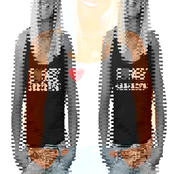 I Love My Girlfriend I Heart My Gf バレンタインデー レディースタンクトップ