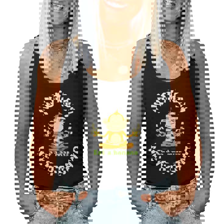 Monkey Never Cramp Eat A Banana レディースタンクトップ