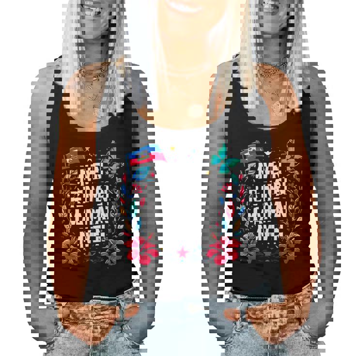 Mwen Renmen Manman Mwen ハイチ国旗 I Love My Mother レディースタンクトップ