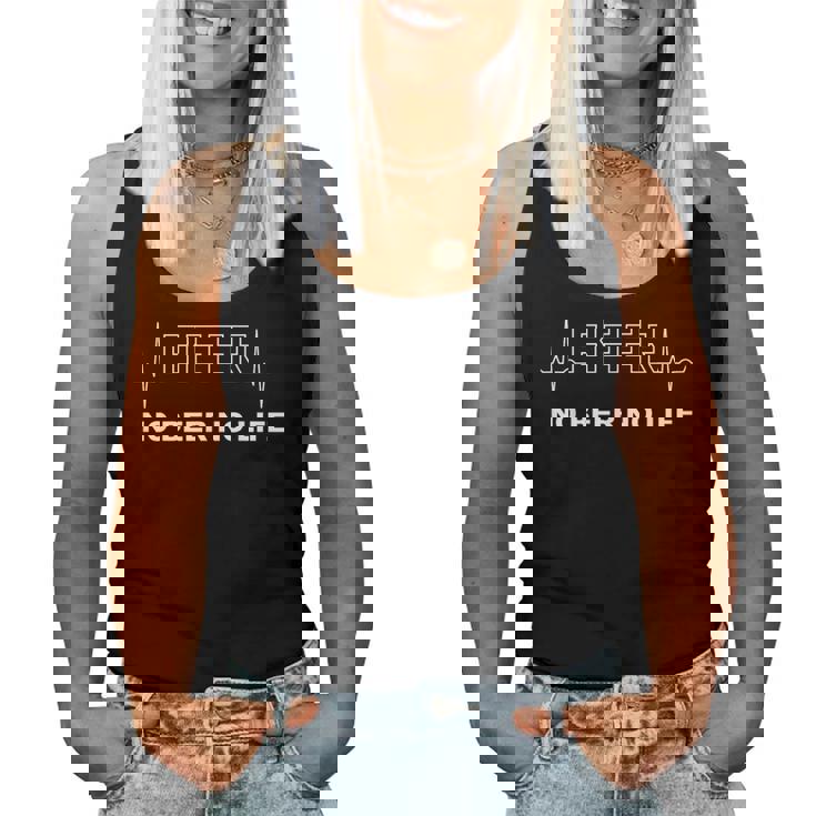 No Beer No Life ビールなき人生なし!心拍で表現されたビール愛好家へのギフト レディースタンクトップ