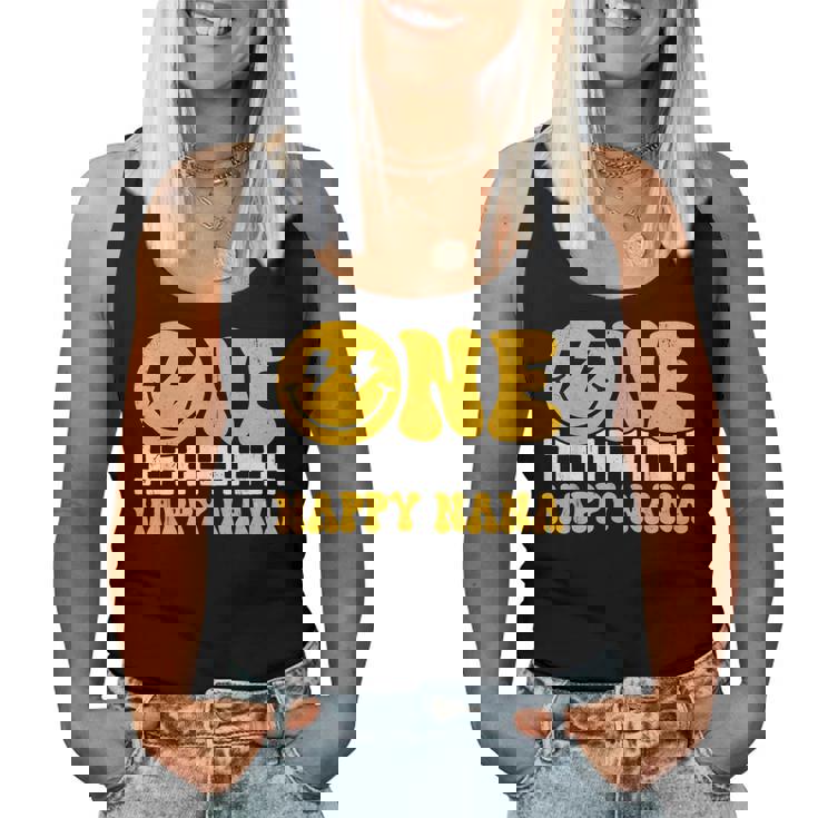 One Happy Nana 1歳の誕生日 グルーヴィースマイル 1歳 男 レディースタンクトップ