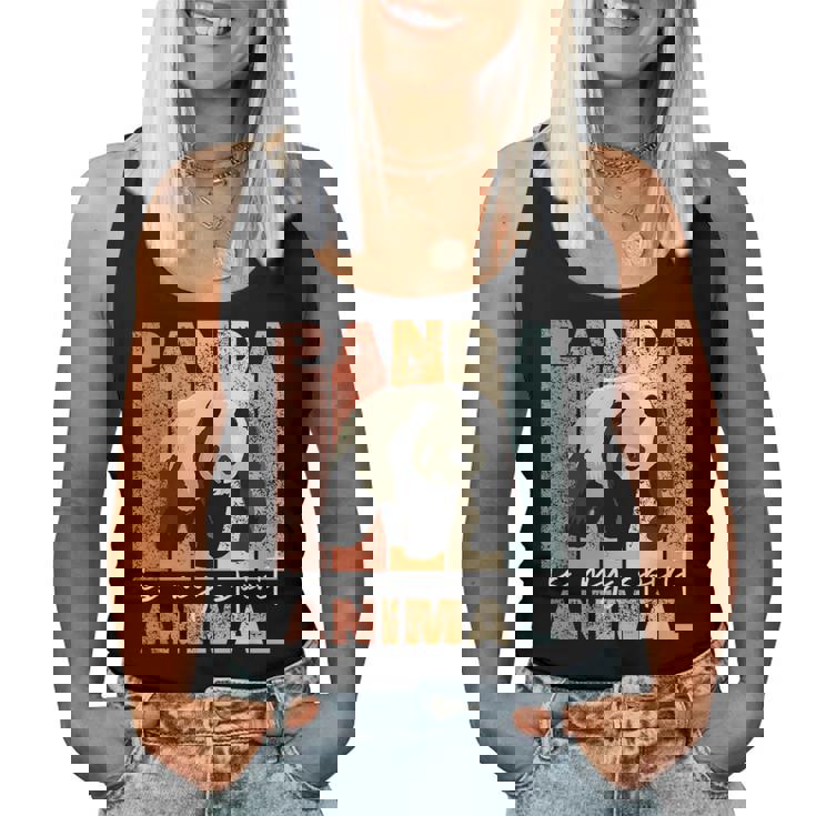 Panda Is Mypirit Animal かわいいパンダヴィンテージパンダ レディースタンクトップ