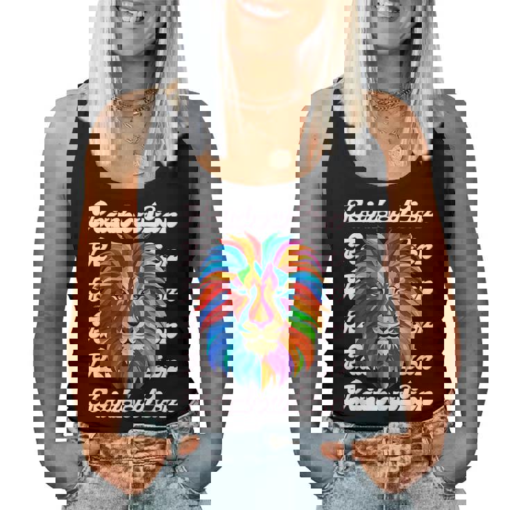 Rainbow Lion かっこいい おしゃれ ロゴ レディースタンクトップ