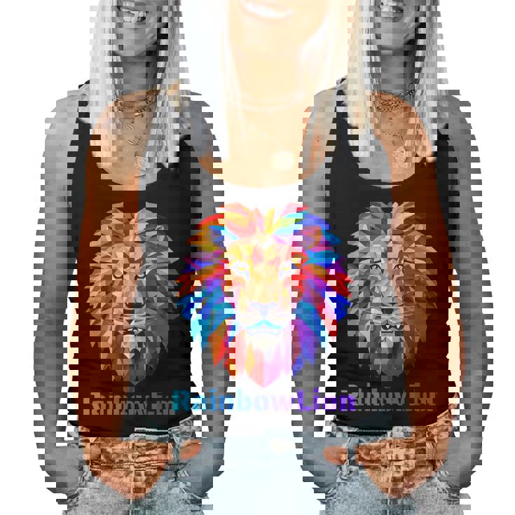 Rainbow Lion レインボー ライオン かっこいい おしゃれ レディースタンクトップ