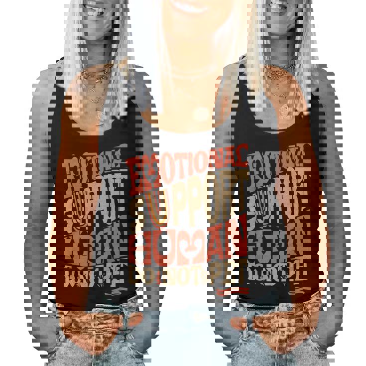 Retro Do Not Pet Emotionalupport Human Groovy レディースタンクトップ