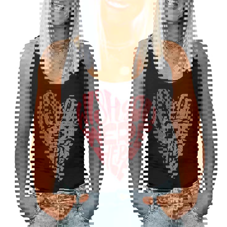 Seventies Heart Wish You Were Here Missing You レディースタンクトップ