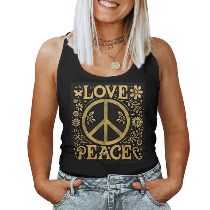 Débardeur Femme Hippie Peace Love Flower Power – Style Années 60-70, Signe De Paix - 6