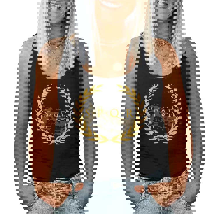 Spqr -Enatus Populus Que Romanus ローマ帝国 レディースタンクトップ