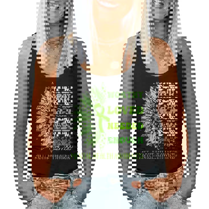 Sunflower Motivational Mental Health Awareness Women Women Tank Top