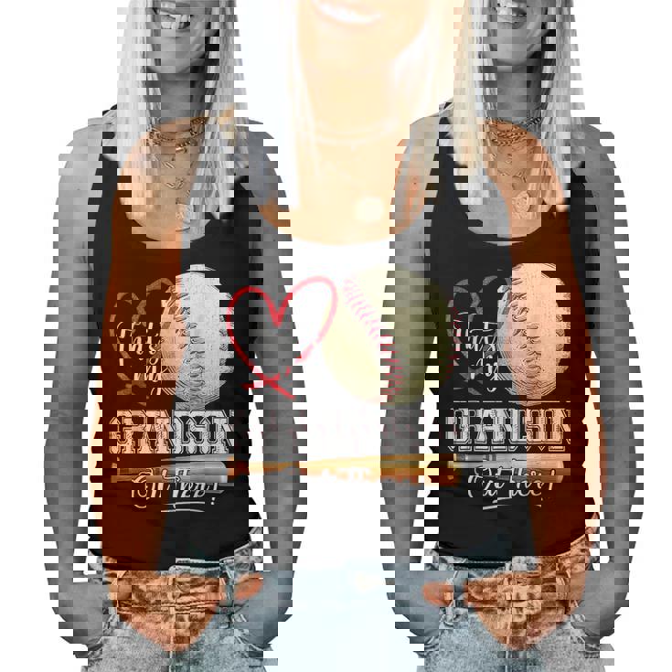 That's My Grandson Out There Baseball Grandma Mother's Day Women Tank Top