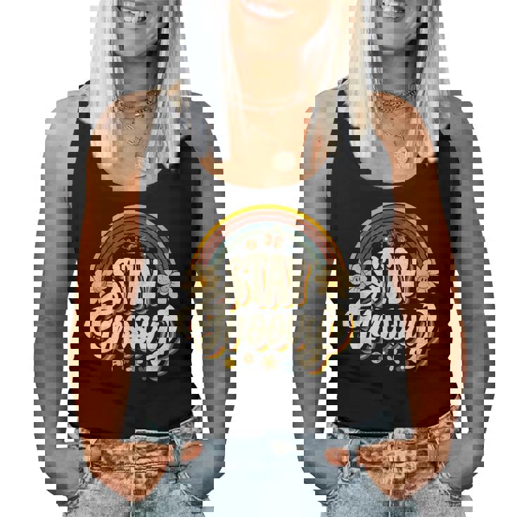 Vintagetay A Groovy 60S 70S Peace Positive Mind ヒッピー レディースタンクトップ