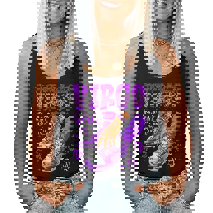 Virgo Girl Birthday Black Sneakers Zodiac Sign Women Tank Top