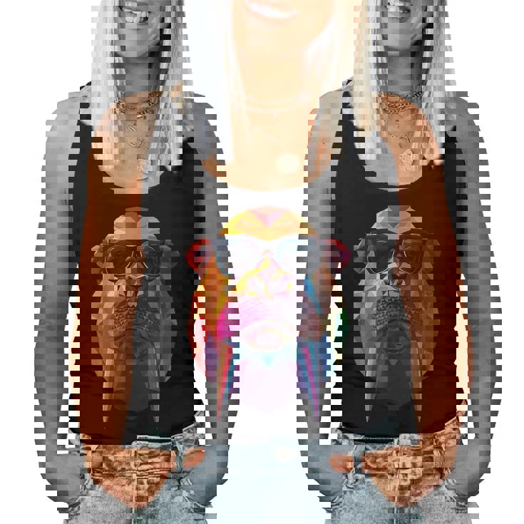 Walrus Dad Mom クールサングラス セイウチ レディースタンクトップ