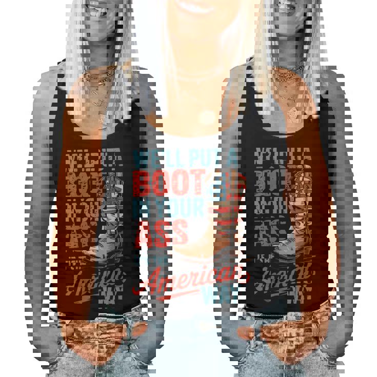 We'll Put A Boot In Your Ass Western Cowgirl 4Th Of July Women Tank Top