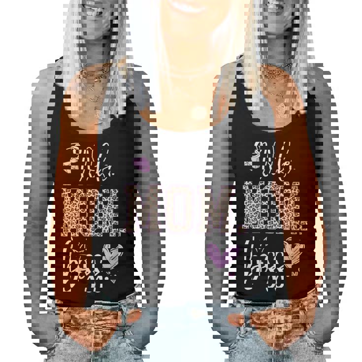 Wife Mom Boss For Mother's Day Leopard Mama Mommy Women Tank Top